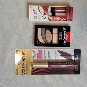 Loreal Mascara/Revlon Eye Contour Kit/Covergirl Lip Color 3 item for 1 Price